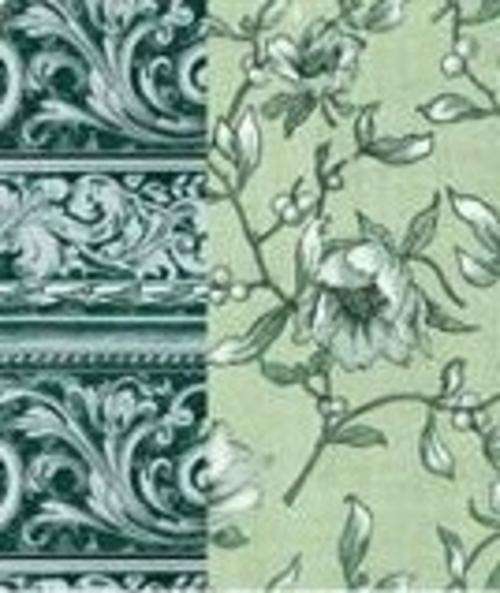 Decorative Co-ordinated Green Paper Sheets  10 Pages  10 Different Designs