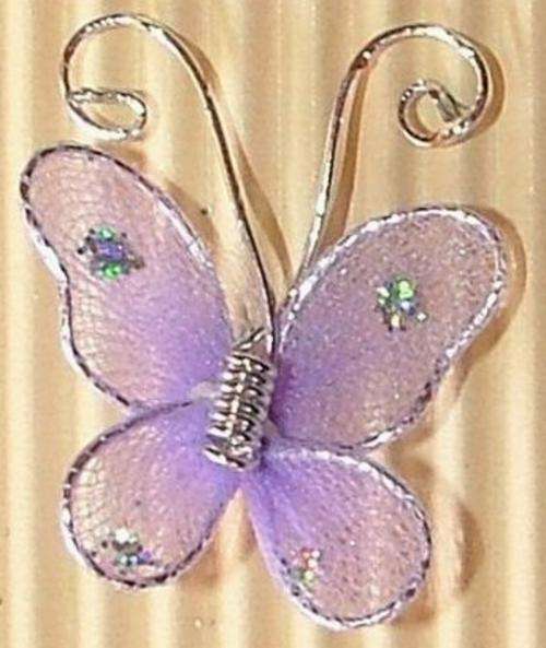 20mm Lilac Mesh Butterfly