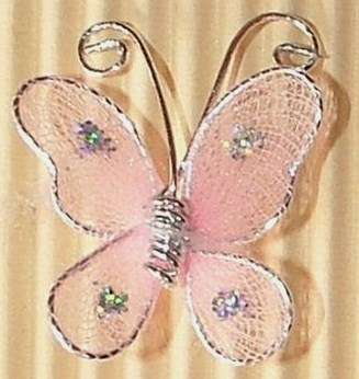 20mm Pink Mesh Butterfly (Other colours also available - Please see further listings)