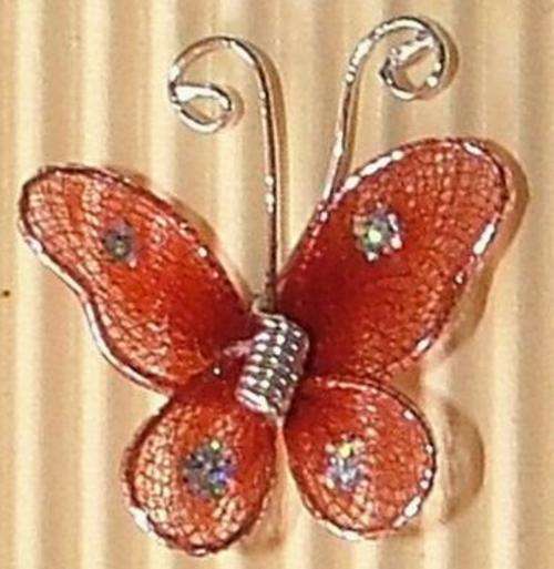 20mm Red Mesh Butterfly