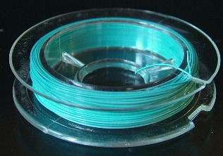 8 Meter Roll of Tigertail 0.38mm Wire, Light Blue