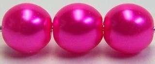 4mm Cerise Pink Glass Pearl Beads (Packet of 10 Pieces)