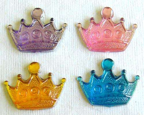 20mm x 16mm Crown shaped Rhinestones - Assorted colours - Pack of 10 Pieces