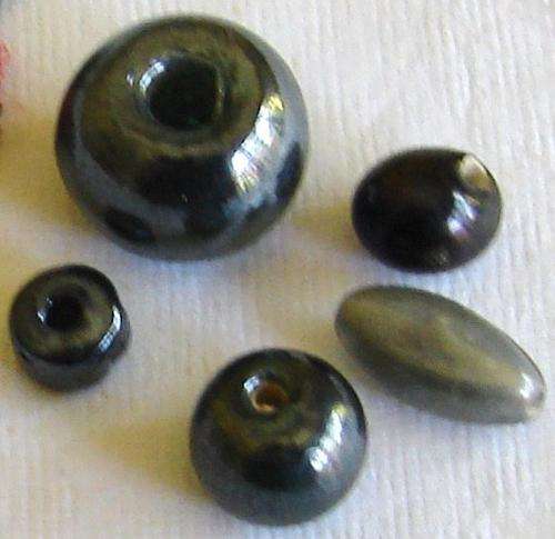 Indian Glass Black Agate Bead Mix - Pack of 35 Pieces
