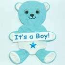 "IT'S A BOY" - Blue die-cut Teddy - Pack of 2 Pieces