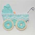 Die-cut Baby Pram, Blue - Pack of 2 Pieces