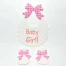 Baby Girl Bib & Bootie Set, Pink - Pack of 2 Sets