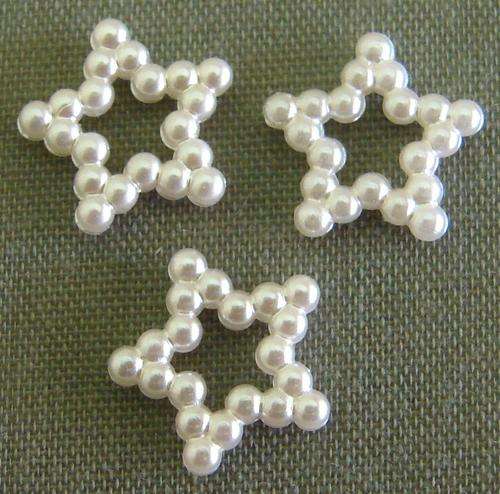 Pearl Decorations, STARS, 20mmx10mm, BEIGE (Pack of 10 Pieces)