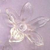 Acrylic Flower Bead, Clear, 25mm (5 Pieces per pack)