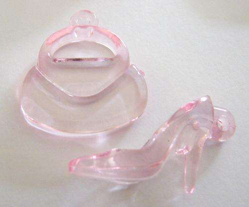 Set of Pink Handbag & Shoe Acrylic Charms