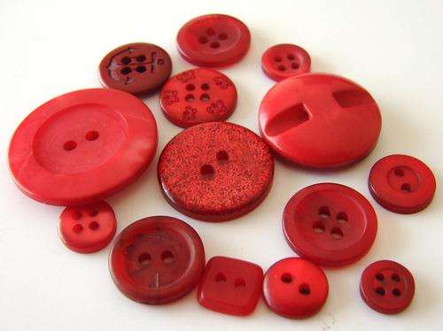 Red Button Assortment Bag (48 Buttons per Pack)
