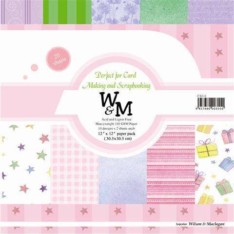 30cm x 30cm Party Mix Scrapbook Paper (Sold in Pack of 10 Sheets of 10 Different Designs)