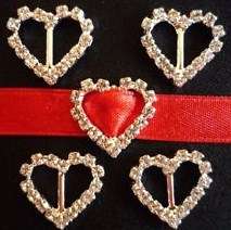 20mm Diamante Heart Metal Buckle