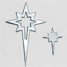 Set of Small & Medium Silver Star of Bethlehem Paperboard Embellishments (3 Sets per Pack)