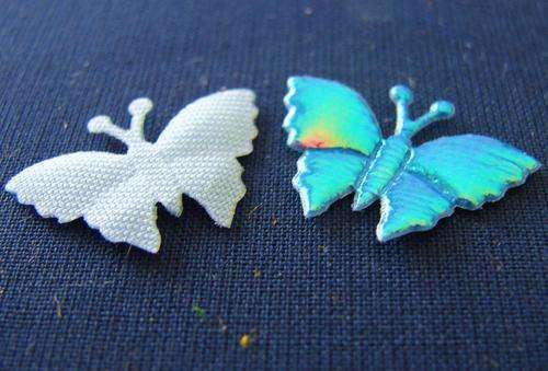 20mm Blue Sparkling Butterfly Paper Embellishments (10 Pieces per Pack)