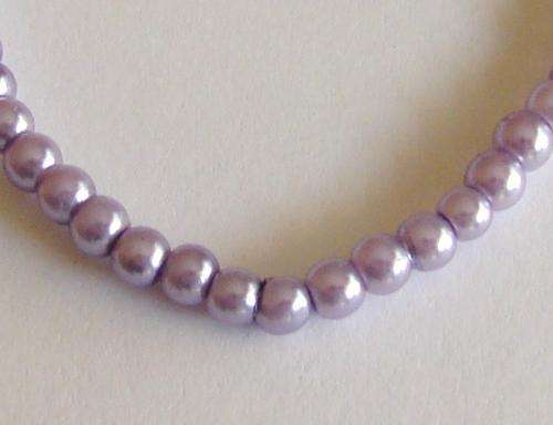 50cm String of Lilac 4.1mm Round Glass Beads
