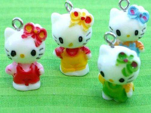 NEW - 23mm x 12mm Resin Kitty Charm (Assorted Random Colours - See All Colours Available Below)