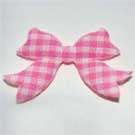 15mm Pink Gingham Fabric Bows (Sold in Pack of 5 Pieces)