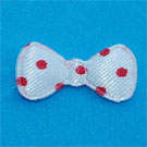 20mm White Polka Dot Bowtie Embellishment (Sold in Pack of 10 Pieces)