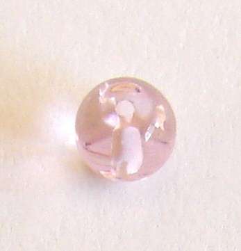 5mm Irridiscent Pink Round Glass Czech Beads (Sold in Pack of 10 Beads)