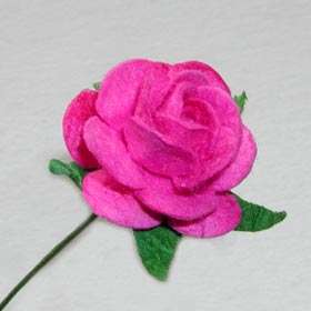 16mm Fuchsia Mulberry Paper Roses (Sold in Pack of 10 Roses)
