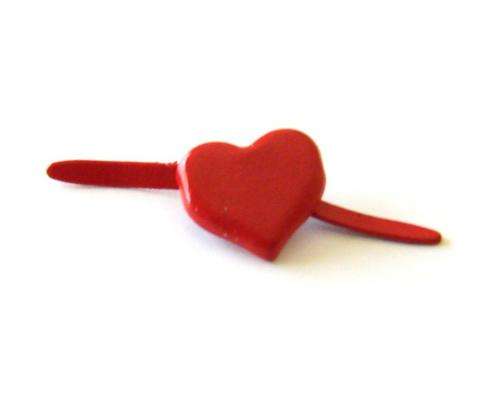 8mm Red Heart Metal Brads (Sold in Pack of 6 Pieces)