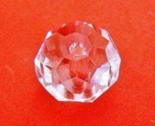 8mm Clear Faceted Rondelle Glass Bead