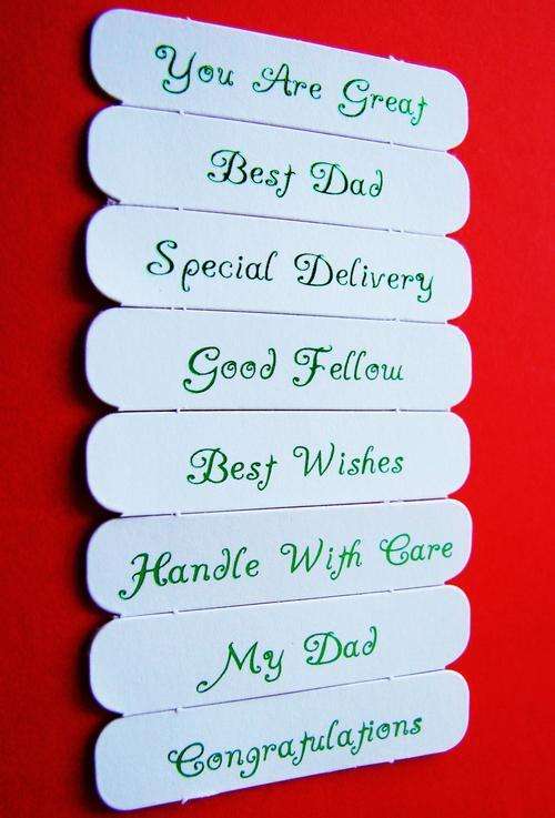 45mm x 10mm Acid Free Die-Cut Assorted Message Tags No. 2 (Sold in Pack of 8 Tags)