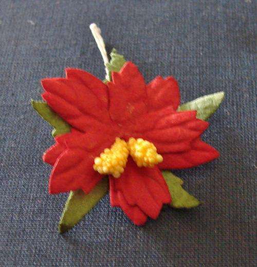 40mm Red Poinsetta Paper Embellishments