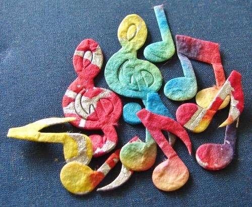Mulberry Paper Music Note Embellishments (10 Pieces per Pack)