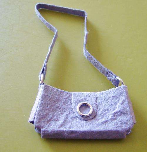 80mm x 45mm Lilac Mulberry Paper Handbag Embellishment