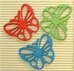45mmx35mm Cut-out Wooden Butterfly Decorations - Assorted Random Colours (Sold in Pack of 2 Pieces)