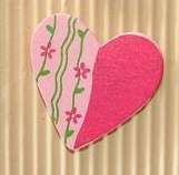 30mm Wood-cut Pink Flower Heart Embellishments (Sold in Pack of 3 Pieces)