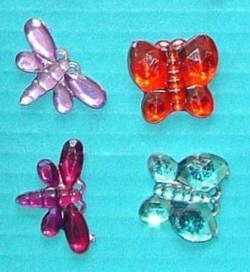 Butterfly & Dragonfly Rhinestones - Assorted Colours (Sold in Pack of 20 Pieces)