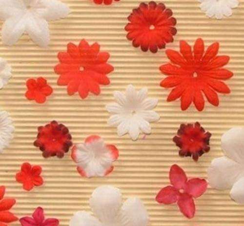 Red Mix Layered Flowers (Sold in Pack of Minimum of 12 Flowers)