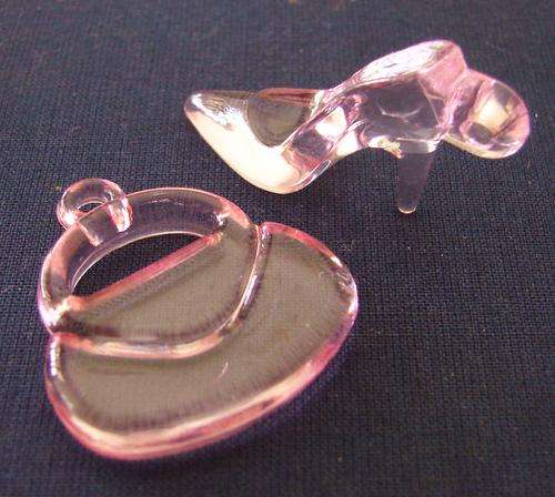 Pink Handbag & Shoe Acrylic Crystal Charms (2 Pieces)