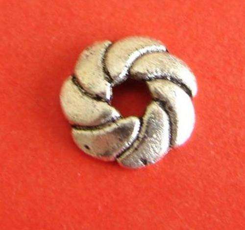 9mm Silver Colour Bead Cap with Decorative Swirls