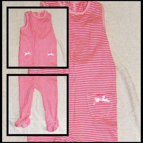 PINK STRIPED BABY GROW