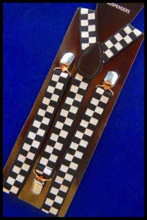 Checkered Mens  Suspenders