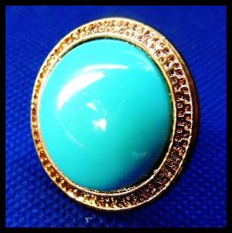 Mint Turqoise and Gold Adjustable Cocktail Ring