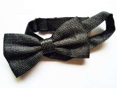 Mens Bowtie BLACK AND SILVER