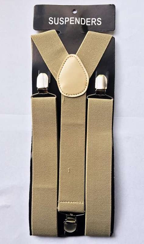 BEIGE THICK SUSPENDERS