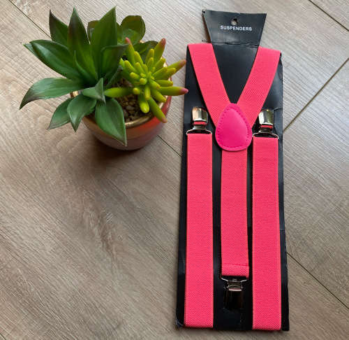 Neon Pink Suspenders