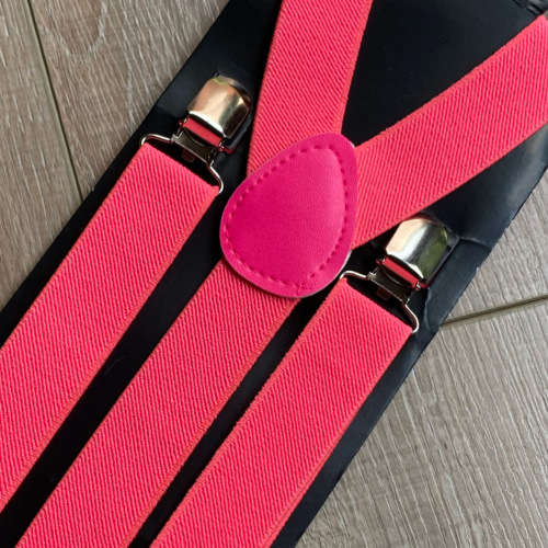 Neon Pink Suspenders