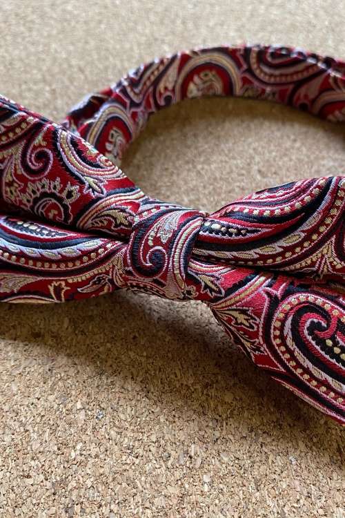 Red, Cream & Black Paisley Bowtie