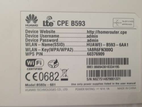 Huawei B593 4G LTE modem and router- connect up to 32 wireless devices used for 10 days