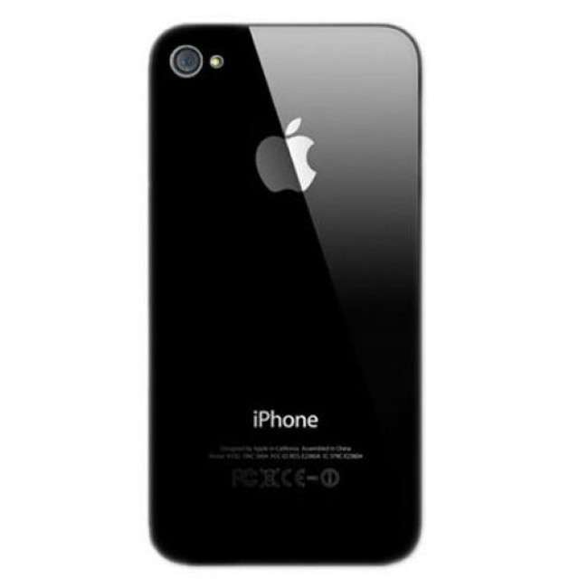 APPLE iPHONE 4 BACK REAR GLASS BATTERY BLACK COVER GENUINE ORIGINAL