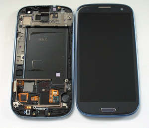 Samsung Galaxy S3 complete lcd and digitizer unit blue genuine used