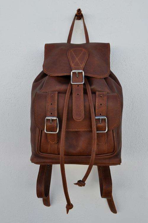 Brown Leather Backpack