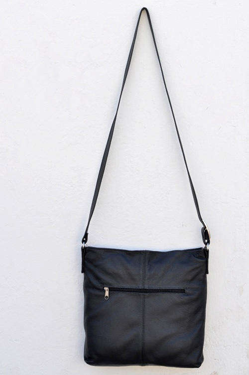 Black Leather Sling Bag